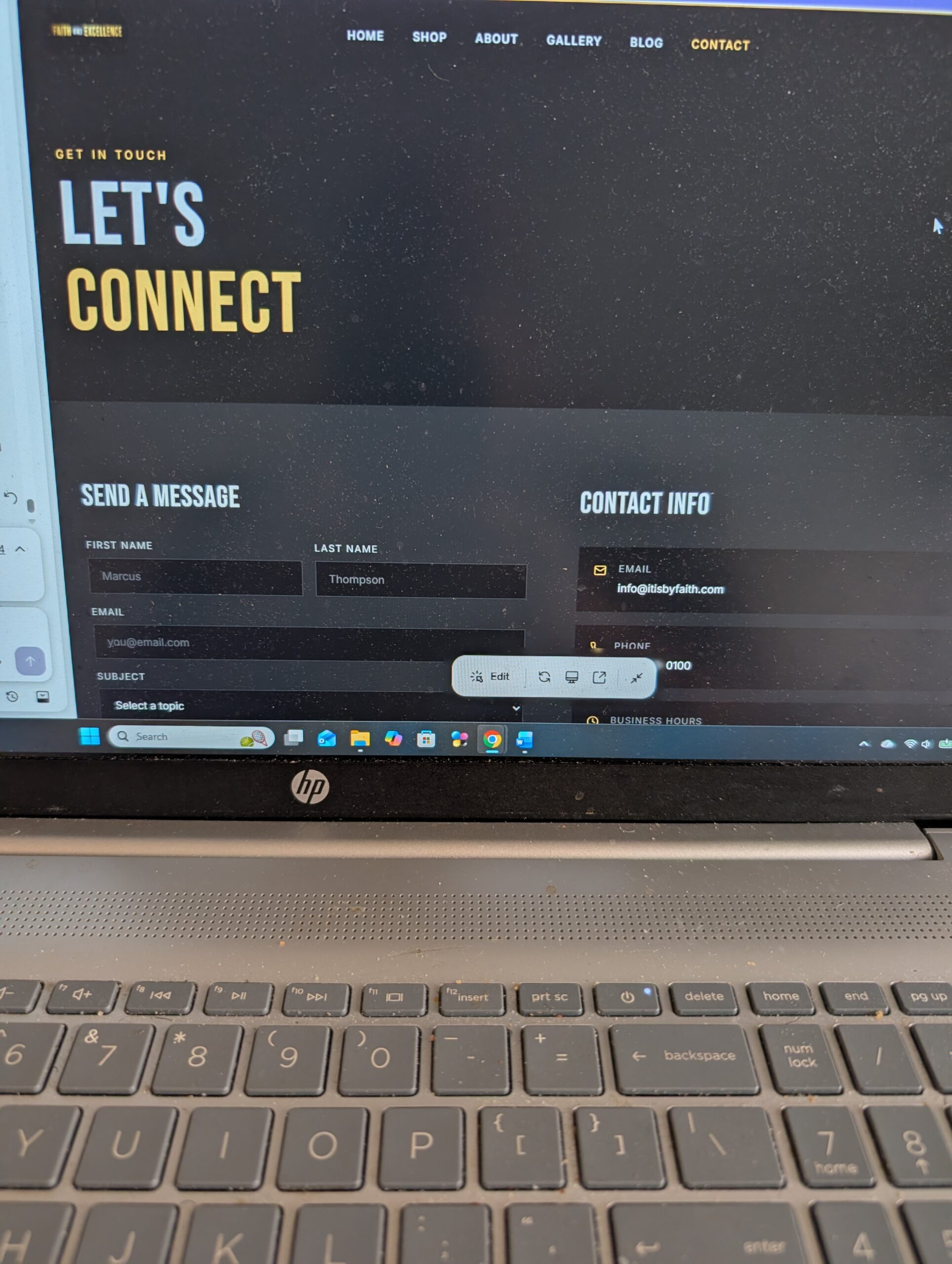 Contact page reference image